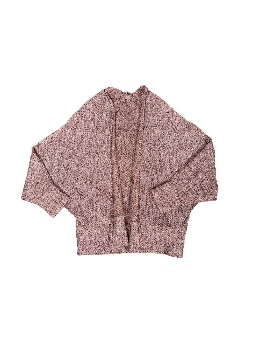 Free People Sz L Motions Open Knit Cardigan Sweater Purple Combo Dolman Sleeve